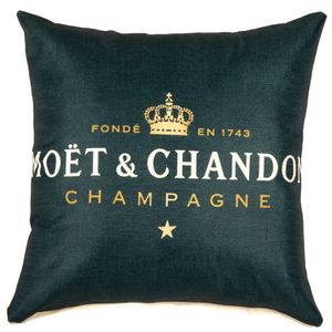 Federa per cuscini stampati in lino Tessili per la casa Cuscino per vita da comodino Cuscini per divani con motivo champagne transfrontaliero Regali