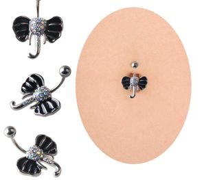 Elephant Belly Button Ring: Söt tecknad guld/silverfärg, anti-allergi rostfritt stål, sexig dam ombligo piercing