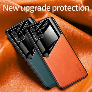 Leather Phone Cases For Huawei P40 P30 P20 Lite Pro Mate 30 20 Pro Lite Honor 30 20 Acrylic Mirror Magnetic Holder Cover