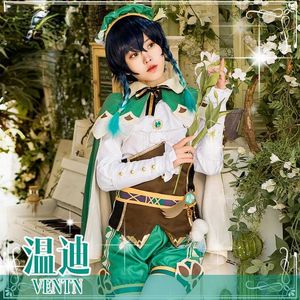 GONOS HOT GONSHIN ATRÁVEL DE VENTI VENTI COSPLAY FASTUME DE God of Wind Halloween Traje para Mulheres Uniformes Suje Full Set Play Play Y0903