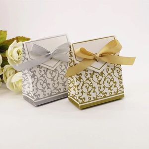 Favor Holders Paper Candies Chocolate Favor Holder Boxes DIY med Ribbon Wedding Anniversary Party Birthday 100st Lot