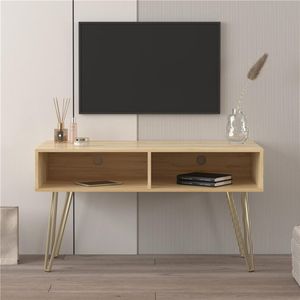 Amerikaanse voorraad woonkamer meubels Moderne design tv staan stabiele metalen poten met open planken om tv te zetten dvd router boeken en kleine ornamenten fir A25