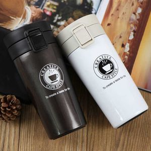 Thermos Tazza da caffè Bicchiere a doppia parete in acciaio inossidabile Bicchiere da vuoto Bottiglia termica Tazza da tè Thermos da viaggio Thermocup 210615