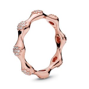 18Kローズゴールドの結婚指輪高品質ボックスファッションジョイントリング女性CZダイヤモンドRring Red女子ギフト