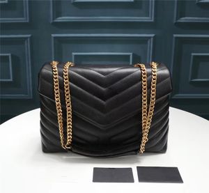 Echte authentische Qualitäts-Designer-LOULOU-Tasche, große Schulterketten, Umhängetaschen, Handtaschen, Geldbörsen, echtes Kalbsleder, Ripsbandfutter, Nachrichten-Handtaschen-Brieftasche