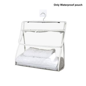 Wholesale shower storage resale online - Storage Boxes Bins Waterproof PVC Underwear With Hook Handbag Wall Hanging Bathroom Shower Bag Organizer Clear Clothes Larger Pockets