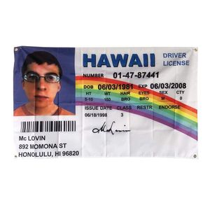 Hawaii Fake Driver License 3x5ft Flags International Music Corporation Striscioni in poliestere 100D Indoor Outdoor Colori vivaci Alta qualità con due occhielli in ottone