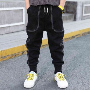 Cowboy Jeans For Baby boys Jeans Pocket Boys pencil pants fashion Clothes 3-12 Years Kids Casual Long pants Children's Trousers G1220