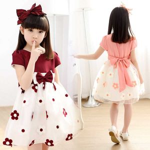 Mädchen Kleider Sommer 2021 Neue Koreanische Kinder Prinzessin Mädchen Party Kleid Baby Mädchen Bankett Geburtstag Party Weihnachten Kleid Q0716