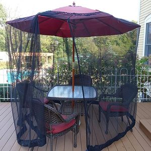 Shade Umbrella Table Screen Awning Outdoor Patio Anti Mosquito Pest Net Cover With Zipper & Water Tube Adjustable Mesh Canopy Curtain