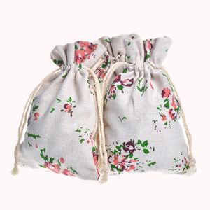 20pcs/bag Jewelry Packing Cotton Flower Bags 10x14cmpackaging Storage Drawstring Christmas Gift bags & Pouches