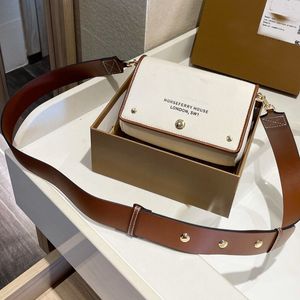 Classic Canvas Shoulder Bag Small Handbags Purse Fashion Letter Tofu package Crossbody Bags Simple Design Wide Shoulder Strap Messenger Bags