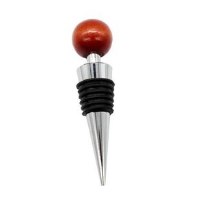2021 Zinc ally Wooden Wine Bottle Stopper Reusable Durable Fresh Keeping Sealed Lids For Wine Bottle Kitchen Bar Party Tools