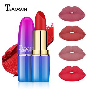 Matowy Velvet Lipstick Dark Czerwony Biały Czarny Purpurowy Wampir Lip Gloss Rouge a dźwigni Lipgloss w 12 kolorach