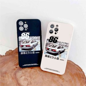 日本アニメの初期D AE86テールライトポスター携帯電話ケースiPhone 13 12 Mini 11 Pro最大X XR XS 7 8 Plus SE2クラシックカバーH1120