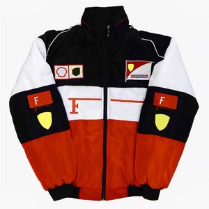 F1レーシングスーツチームジョイントロングスリーブジャケットレトロバイクジャケットカーワーキングウェイター冬コットンジャケット