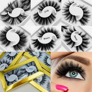 Grube Naturalne Długie 2 pary Fałszywe rzęsy Zestaw Miękkie Light Hand Made 3D Fake Lashes Exessions Eyes Makeup Wielokrotnego użytku Laser Pakowanie 6 modeli DHL Free