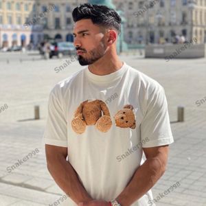 Erkek Gömlekleri toptan satış-Moda Erkekler Bayan T Shirt Mans Streetwear Stylist Tee Palms Giyotin Ayı Baskılı Kısa Kollu Kesilen Ayılar Melekler Klasik Palmesing Tees