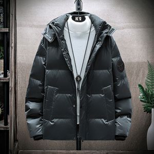 Men Plus Size Down Coats Мода Trend Trend Теплый ветрозащитный Стенд Шеи с капюшоном Пуховая Куртка Дизайнер Зимние Пары Хлеб Повседневная Слуйный Куртки