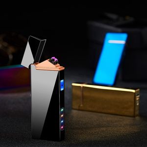 More Colorful Zinc Alloy Intelligent ARC Lighters USB Charge Windproof Dry Herb Tobacco Cigarette Holder Cigar Handpipe Smoking Lighter High Quality Gift Box DHL