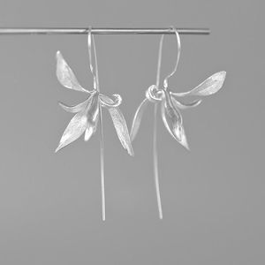 Dangle ljuskrona designer original stil orkidé damer utsökt och elegant örhängen litterära retro enkla mode smycken