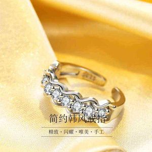 Fashion Wave Pattern Zircon Knuckl Open Ring Adjustable Shang Chi Ring Women Smart Jewelry G1125