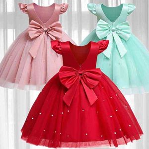 Elegant Party Princess Dress For Girl New Year Formal Red Costume Child Girl Wedding Dress Evening Prom Tulle Tutu Dress 9M-5T G1215
