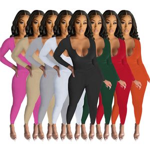 Mulheres Sólidas Tracksuits Outono Inverno Outfits Manga Longa V Pescoço Suéter + Leggings Dois Peças Set Plus Size 2X Casual Preto Esportes Sweatsuits 5619