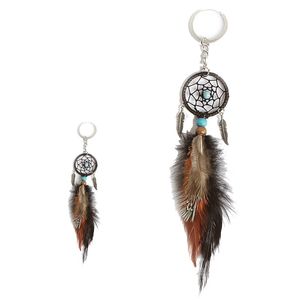 Portachiavi Mini Dream Catcher Accessori per auto creativi Appesi a mano Vintage Piuma Decorazione Ornamento Regali per feste Portachiavi