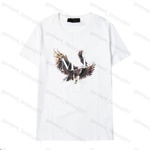 T-shirt dos homens da moda da rua do alto nível europeu e americano 2021 que imprime a manga curta dos pares da manga do estilo do estilista tshirt superior