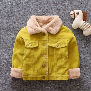 冬の赤ちゃんガールズジャケット男の子コート子供の毛皮の襟の暖かいジャケット0-4y子供幼児クリスマススノースーツの上着服