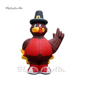 Outdoor Thanksgiving Day Decorations Red Advertising Inflatable Turkey Balloon 6m Cartoon Animal Model Air Blown Chicken For Park And Shopping Center