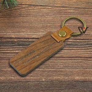 Blank Leather Key Straps For wholesale Personalized Customization Design Wooden Keychains Anti-Lost keyring Accessories Gift