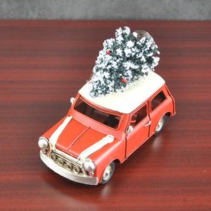 Creative Car Model Speelgoed, Blikje Retro Vintage Auto met Kerstboom, Handgemaakte Ornament, Voor Party Kid 'Gift, Verzamel