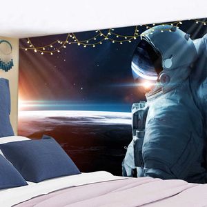 Контронавт космонавта настенные гобелен психоделическая полиэстекция напечатанные гобелены детские детские спальня фон декор настенный ковер 210609