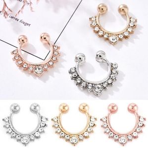 Trendy Nose Rings Body Piercing Jewelry Fashion Stainless Steel Open Hoop Ring Earring Studs Fake NoseRings Non PiercingRings Gift1.5*1.5cm