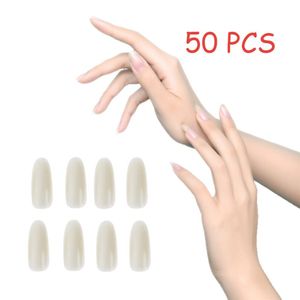 Wholesale round tips nails for sale - Group buy False Nails set Natural White Ultra Thin Nail Tips Round Tip Acrylic French Full Cover Manicure Fake
