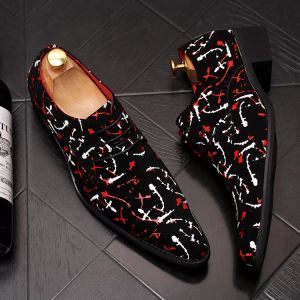 2022 탑 브랜드 패션 디자이너 남자 클래식 신발 모방 Deerskin 럭셔리 인쇄 플랫 워킹 신발 드레스 파티 웨딩 신발