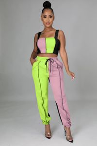 2021 Spring/Summer Tracksuits European and American Women's Clothing Casual Slim Fit Vest Pants