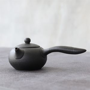 LUWU schwarze Keramik-Kyusu-Teekanne, Wasserkocher, chinesische Kung-Fu-Sets, 150 ml, 210621