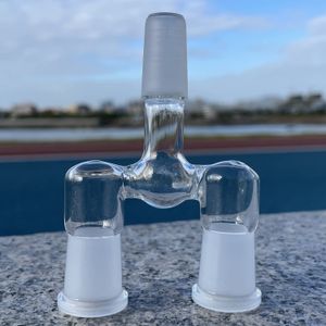 Dubbelfog 14mm Glas Rökning Tillbehör 18mm Joint för hookahs Shisha Water Bongs DAB Rigs
