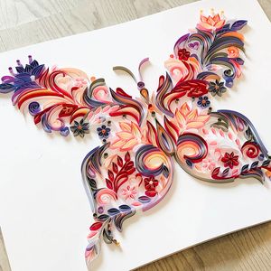 55% korting op A4 Schilderijen Papier DIY Butterfly Craft Quilling Kit Materialen Tools Set Rolling Papier-Gekleurde Origami-Papier-Quilling Tool TW818