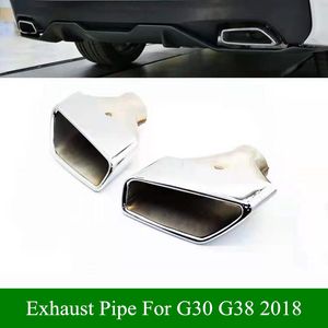 1 Pair Square Car Muffler Exhaust Pipe For BMW 5 Series G30 G38 530 540 M Original Style Stainless Steel Rear Tail Tips
