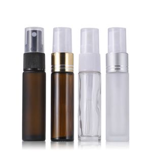 1 3 oz Glass Refilable Spray Garrafa com ouro Prata Preto Bomba Branca Pulverizador Cap vazio perfume frascos 10ml