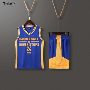 Basketball Jerseys Kids Basketball Set Soccer Uniform Boys Girlls Sport Shirts Shorts Team Jersey Sportswear Throwback 2020 New