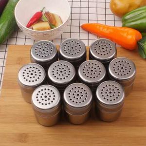 5 * 7cm Rostfritt stål Salt Shaker Jar Sugar Pepper Toothpick Storage Bottle BBQ Picnic Seasoning Storages Jars