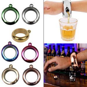 Flachmann-Armband, 90 ml, Edelstahl, Flachmann, Trichter, Armreif, Krug, Whiskey-Flasche, Alkohol, Flachmann-Armband, Schmuck, Geschenke