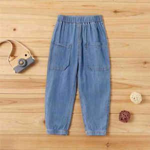 Vår och sommar höst baby / toddler casual stilig jeans bottnar för baby pojke flicka barn kläder 210528