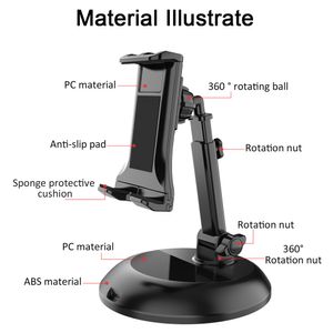 Desk Mobiltelefonhållare står för iPhone Xiaomi Justerbar skrivbordsplatta Universal Table-mobiltelefon