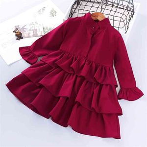 Girls' Dress Autumn European And American Children'S Clothes Cake Princess Party Girls Long Sleeve 210625